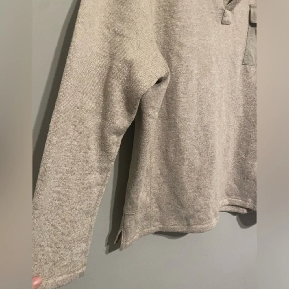 Woolrich size Large Men’s Beige 1/4‎ Button Mock Neck Pullover Sweater